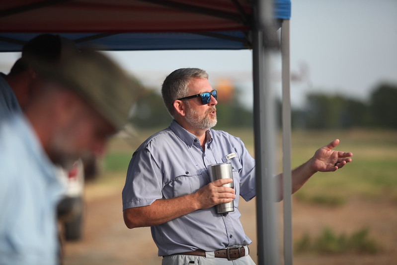 Terry Spurlock, speaking at a field day event