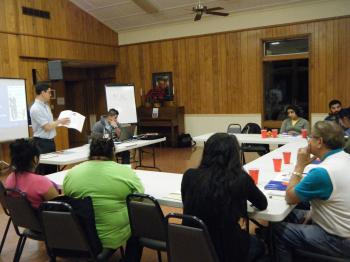 Picture of workshop for Latino entrepreneurs taken in Danville, Arkansas