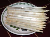 Picture of asparagus on dinner plate