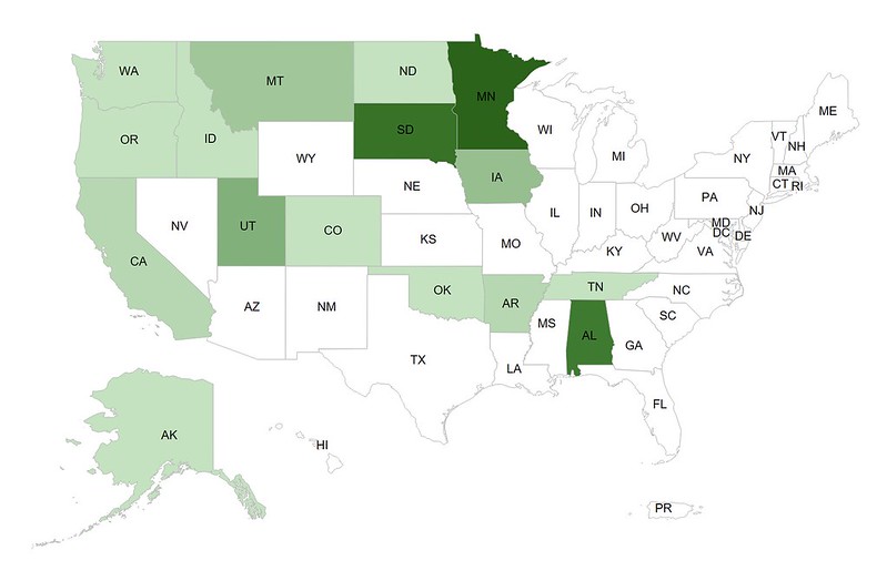 Map of reported AI