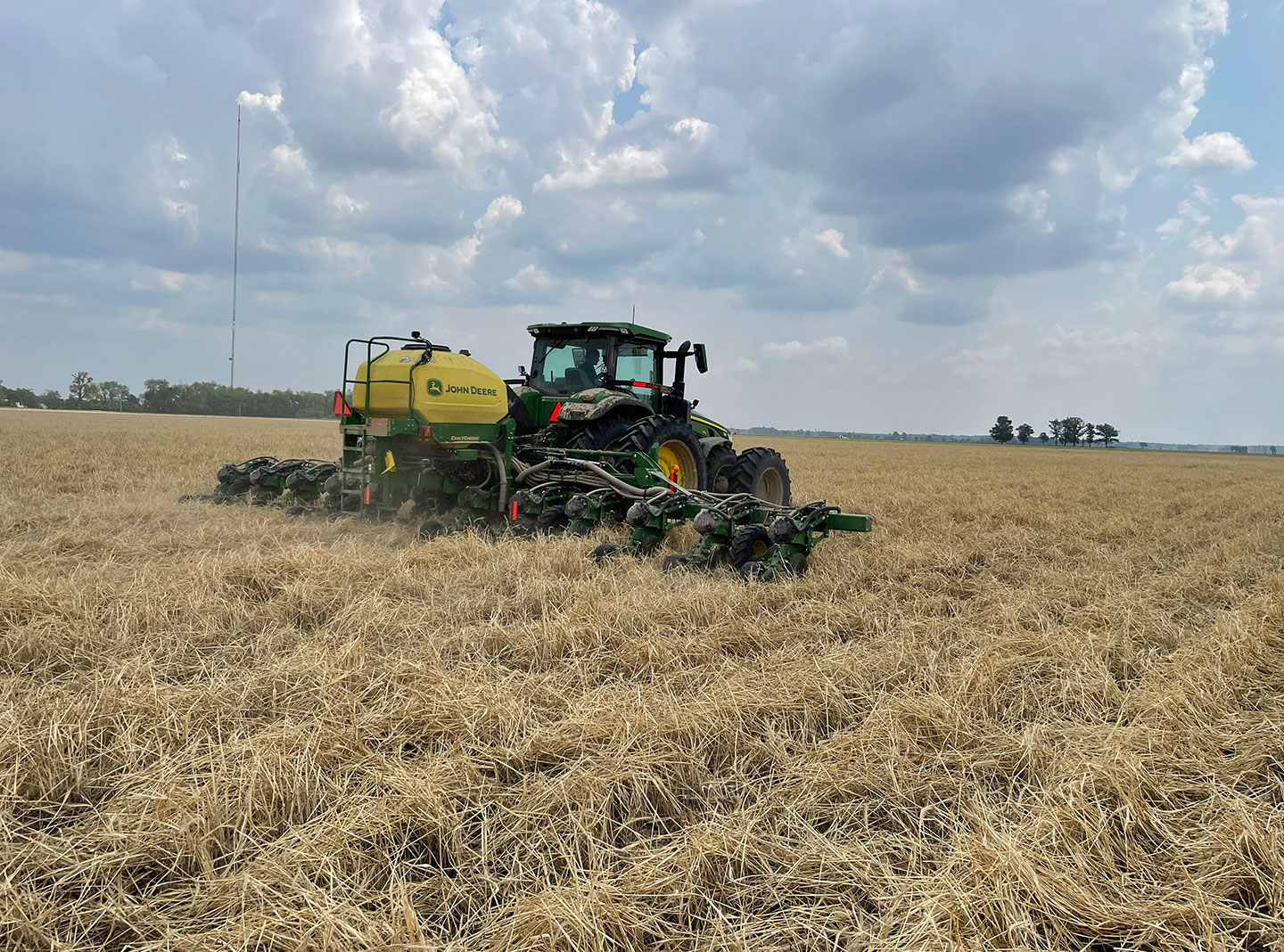 Poinsett Trial Wide PLANTING — Cotton variety test going into the ground May 13, 2022, in Poinsett County, Arkansas. (U of A System Division of Agriculture photo by Bill Robertson)