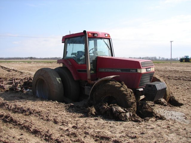 Tractor in mud