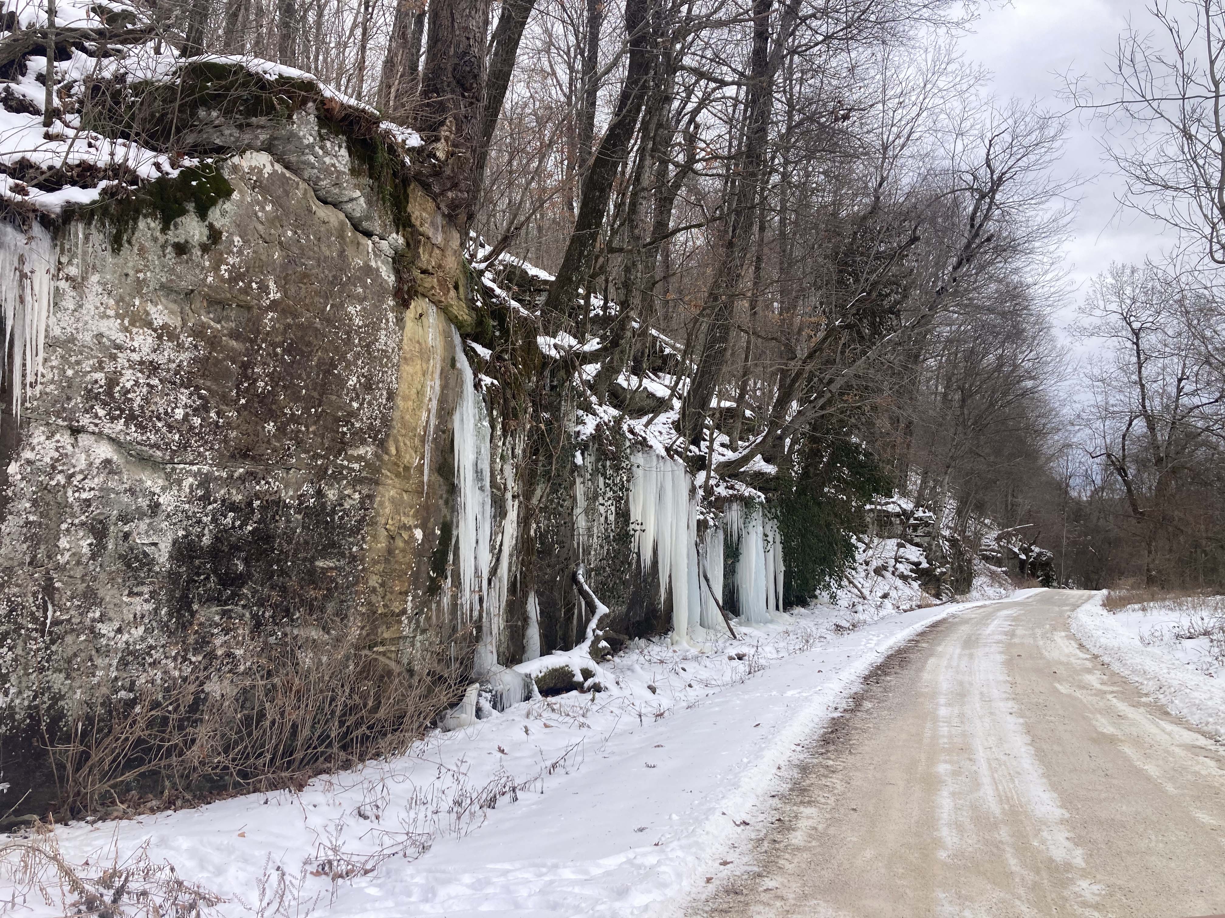 Icy road on the Buffalo River's north slope