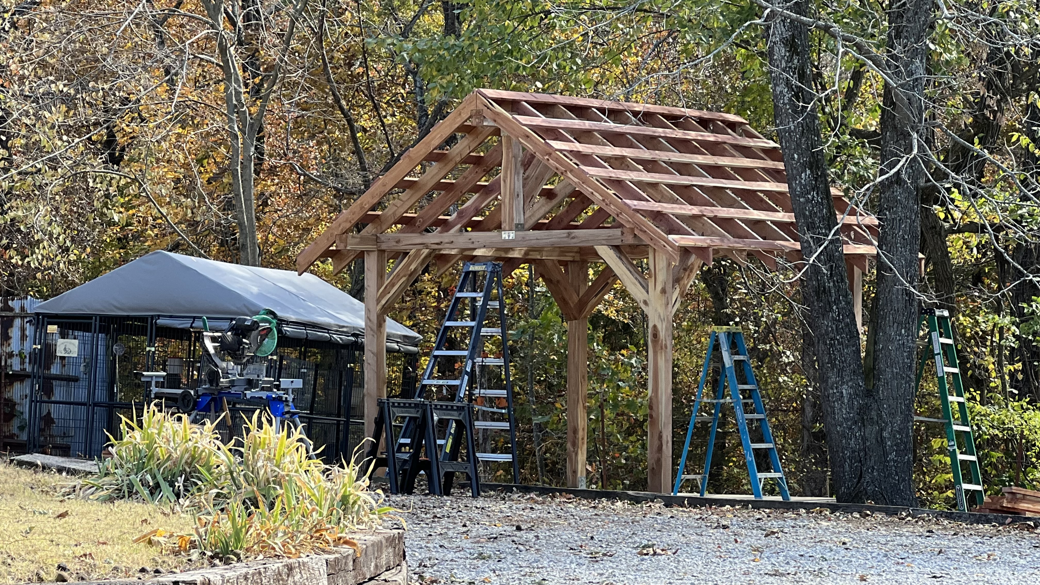 cedar framed pavilion