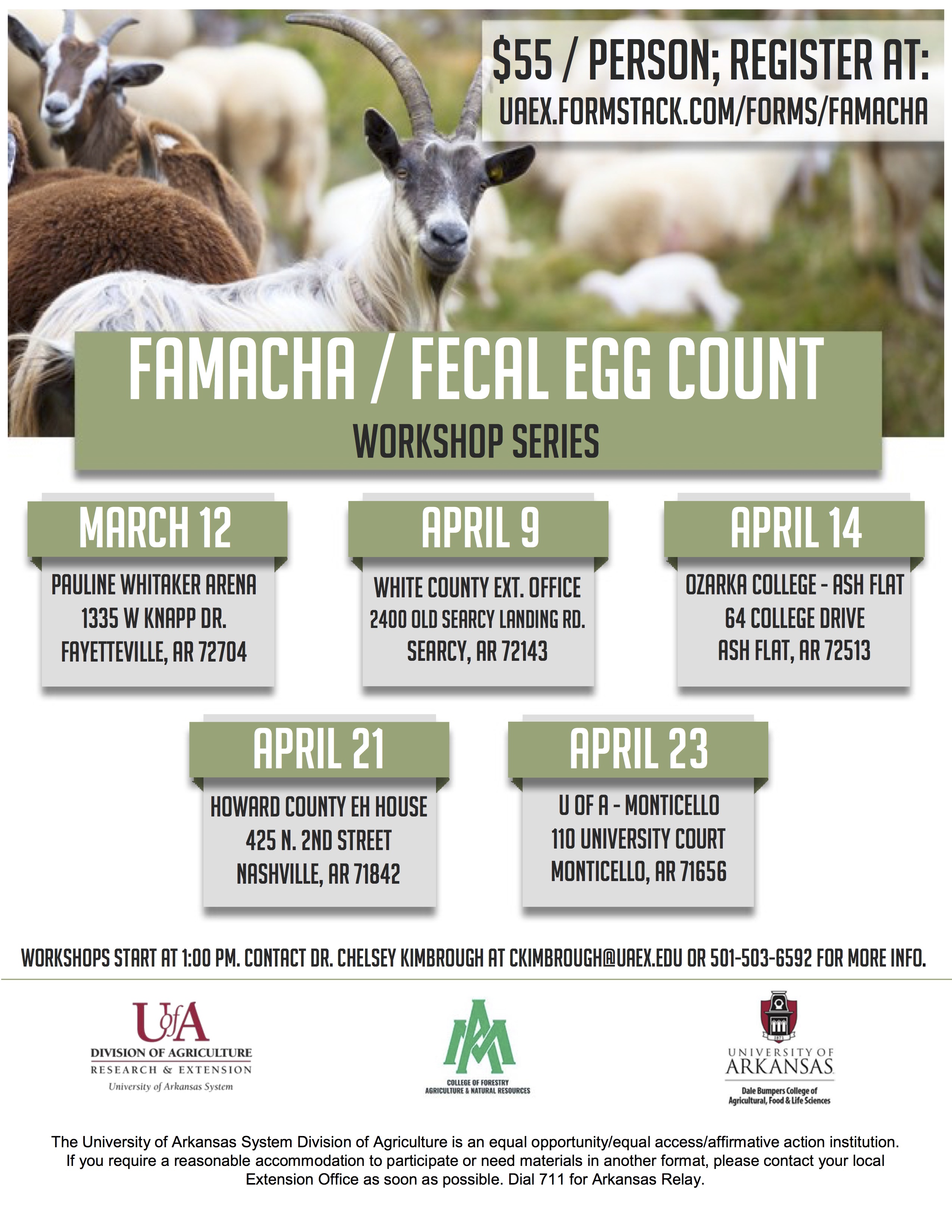 FAMACHA workshop series to help small ruminant producers identify, treat  parasites