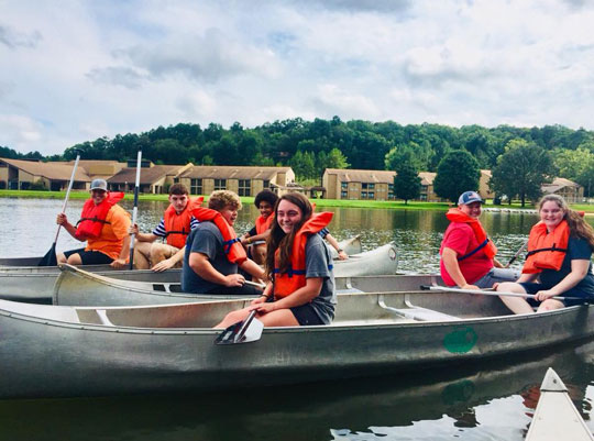 group canoe at the 4h center