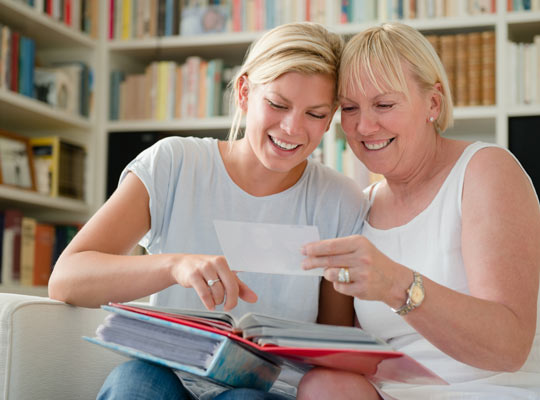 mom and daughter reminsicing