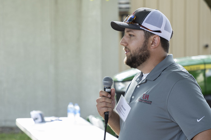 Wendell Hutchens speaking at the turfgrass field day