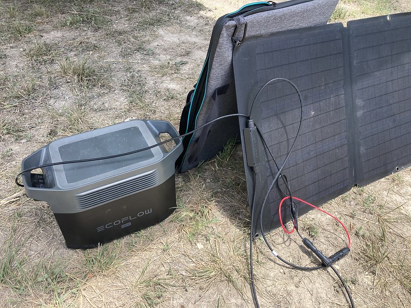 solar panel charging a lithium battery
