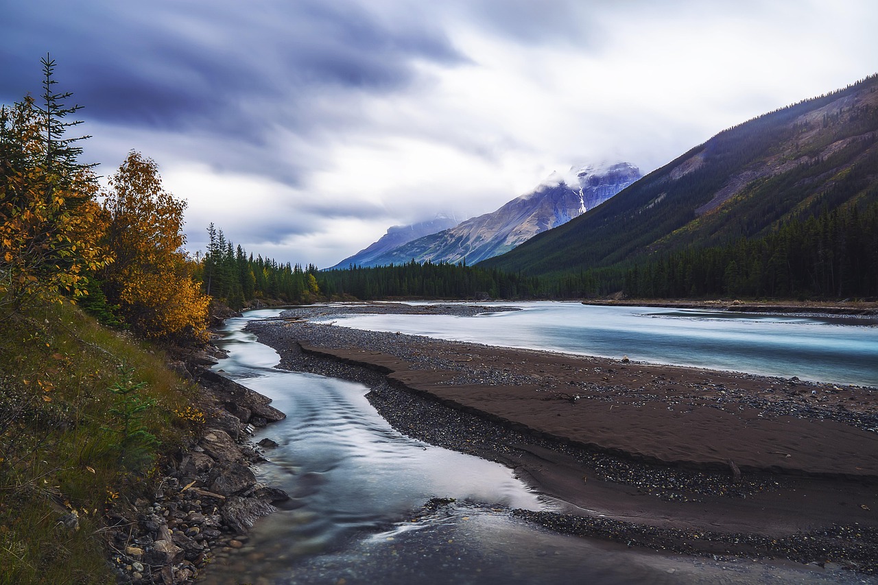image of river with mountains and trees