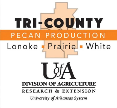 Tri-County Pecan Production map including Lonoke county, white county, and prairie county