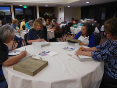 Chi Epsilon Sigma members and guests enjoy a night Paintin' with Joyce