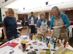 Chi Epsilon Sigma members and guests enjoy a night Paintin' with Joyce