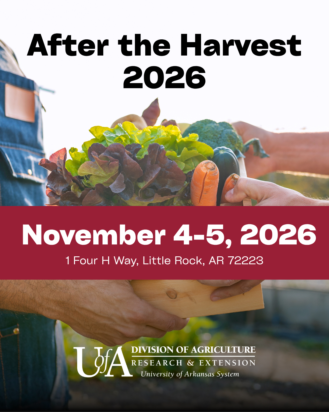 aftertheharvest-2026.jpg Hands passing a basked of vegetables.