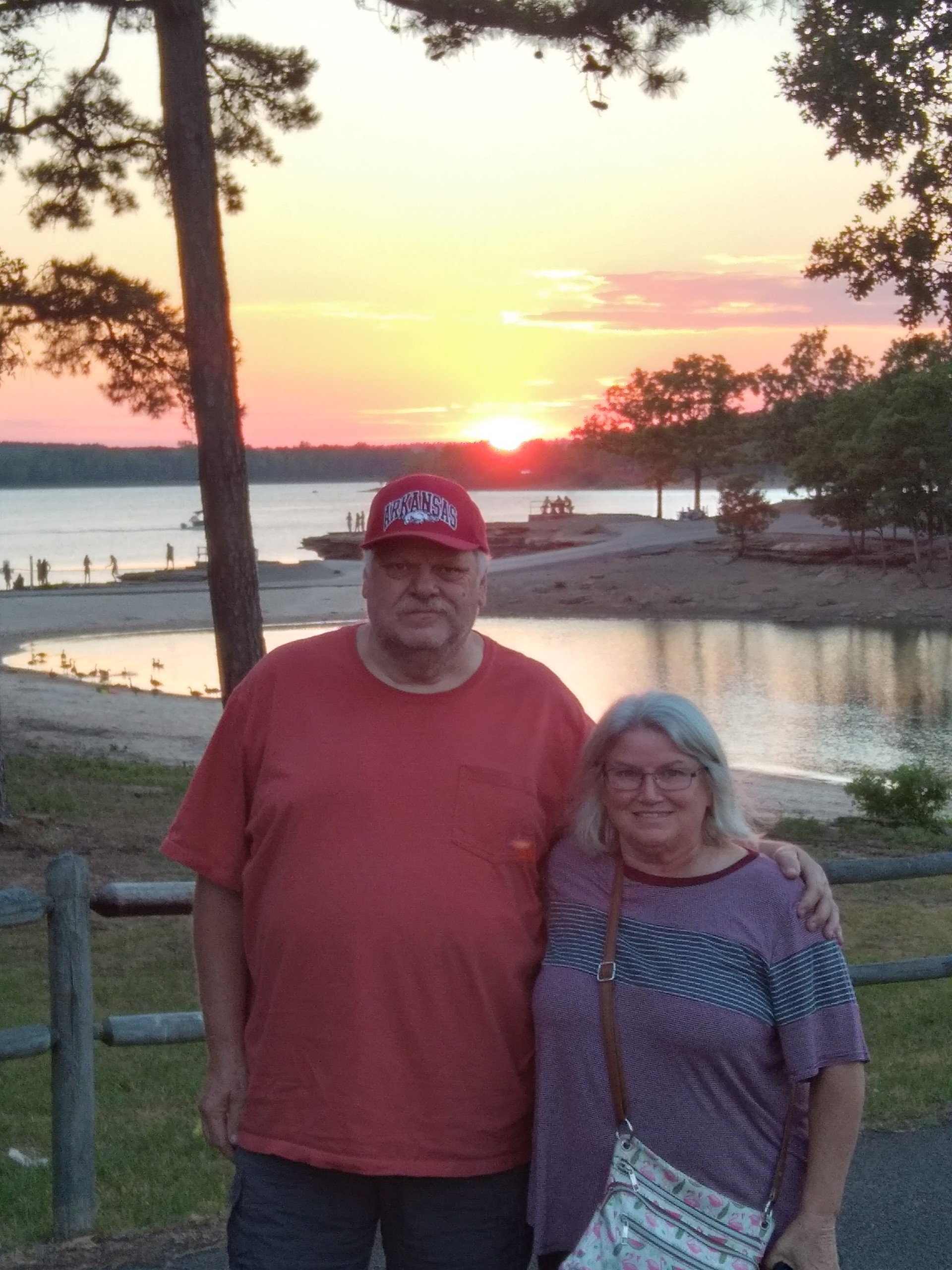 Park Attendants Ricky & Kathy Knight at sunset in Heber