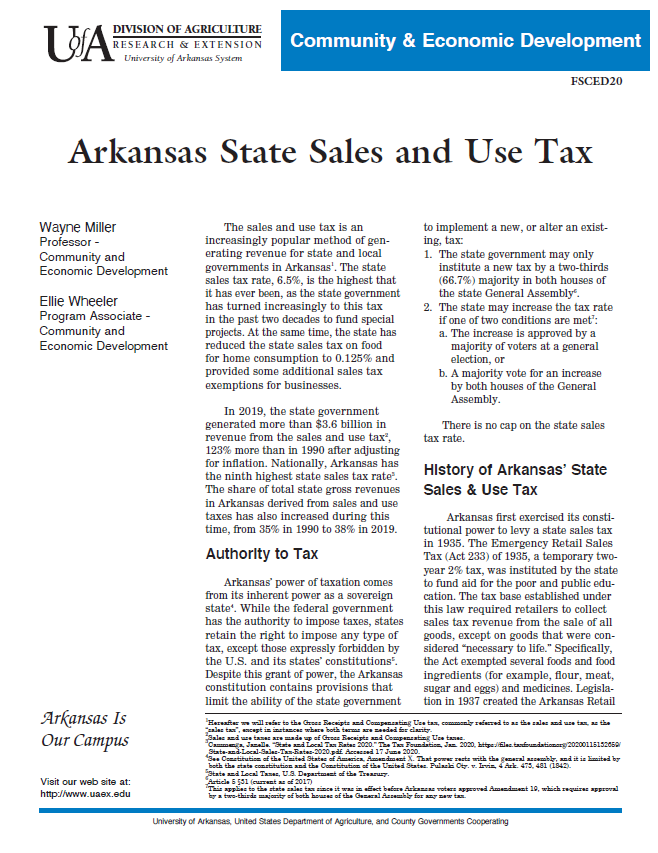 Sales tax fact sheet cover page