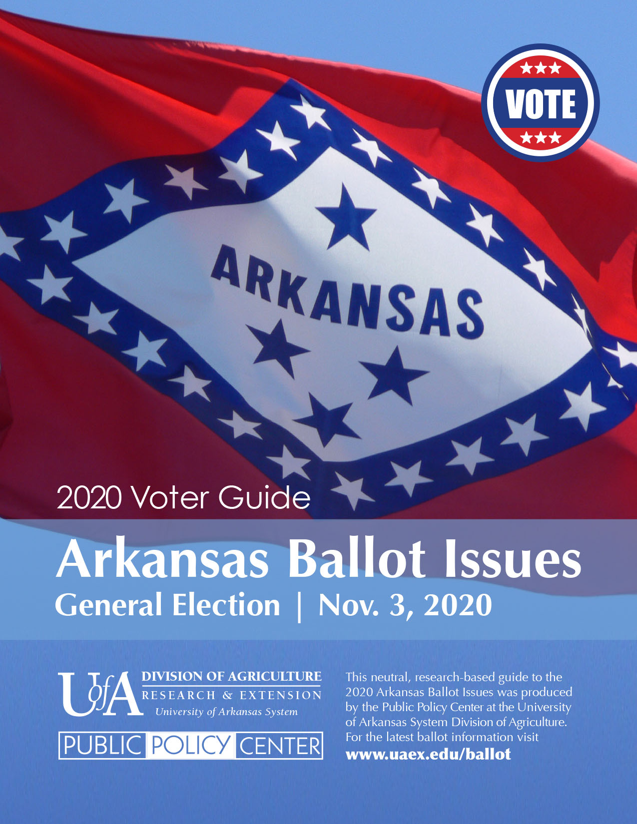 Cover of 2020 Arkansas Ballot Issue Voter Guide