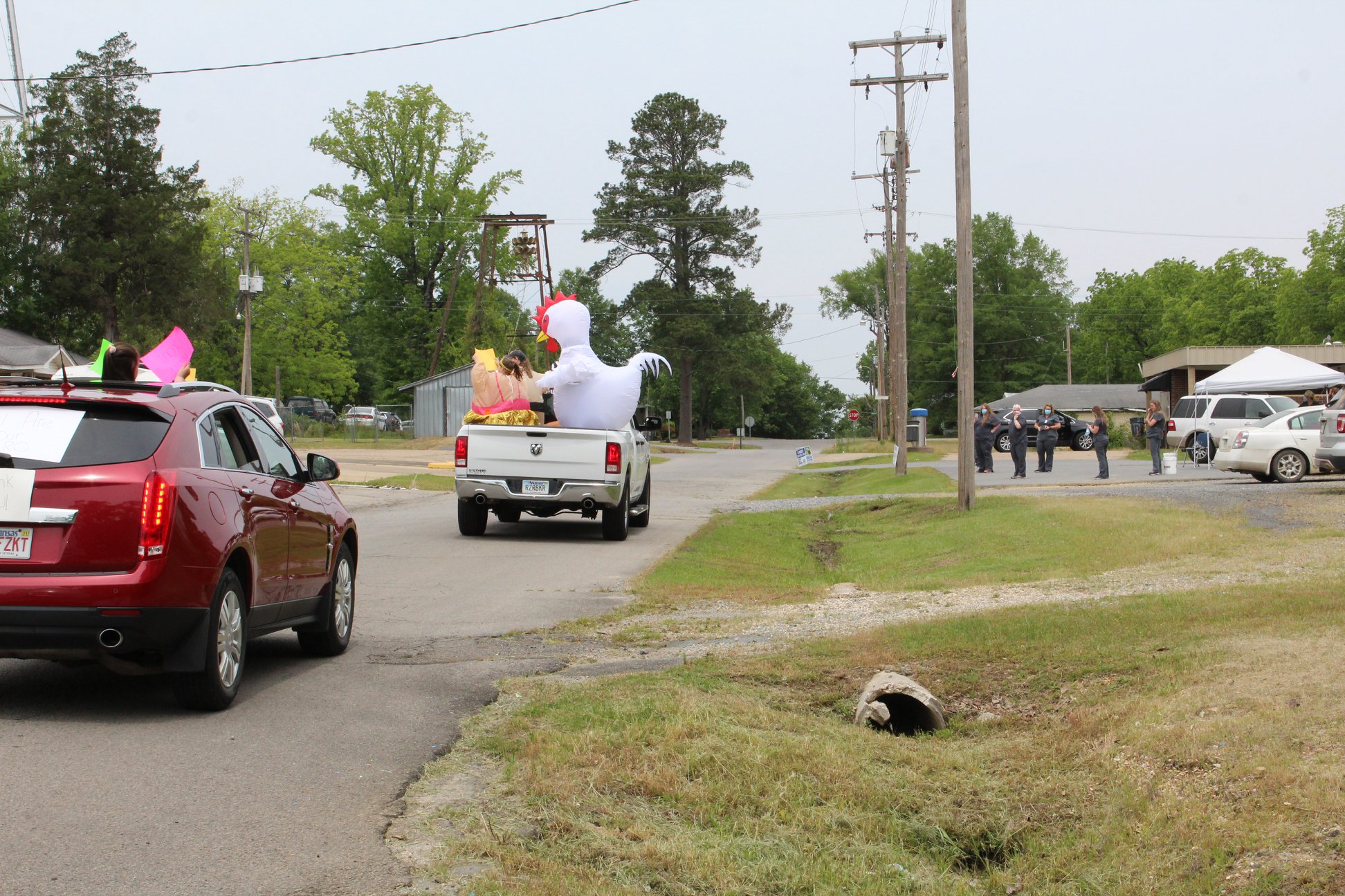 car parade with blow up 