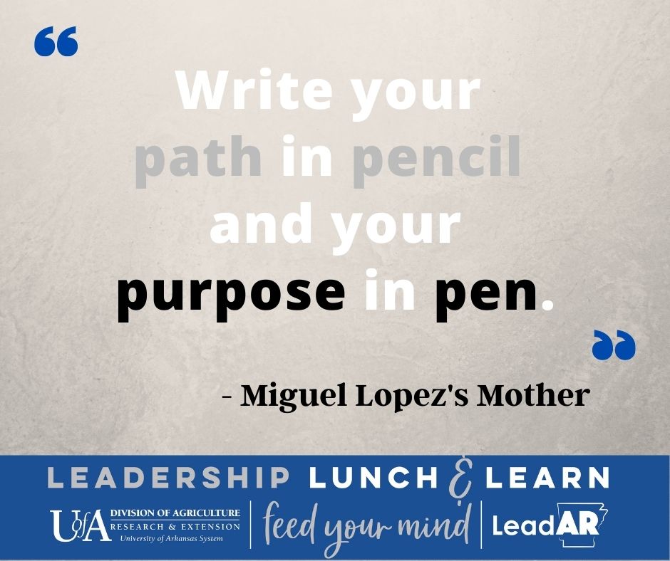 Speaker Quote: "Write your path in pencil and purpose in pen."