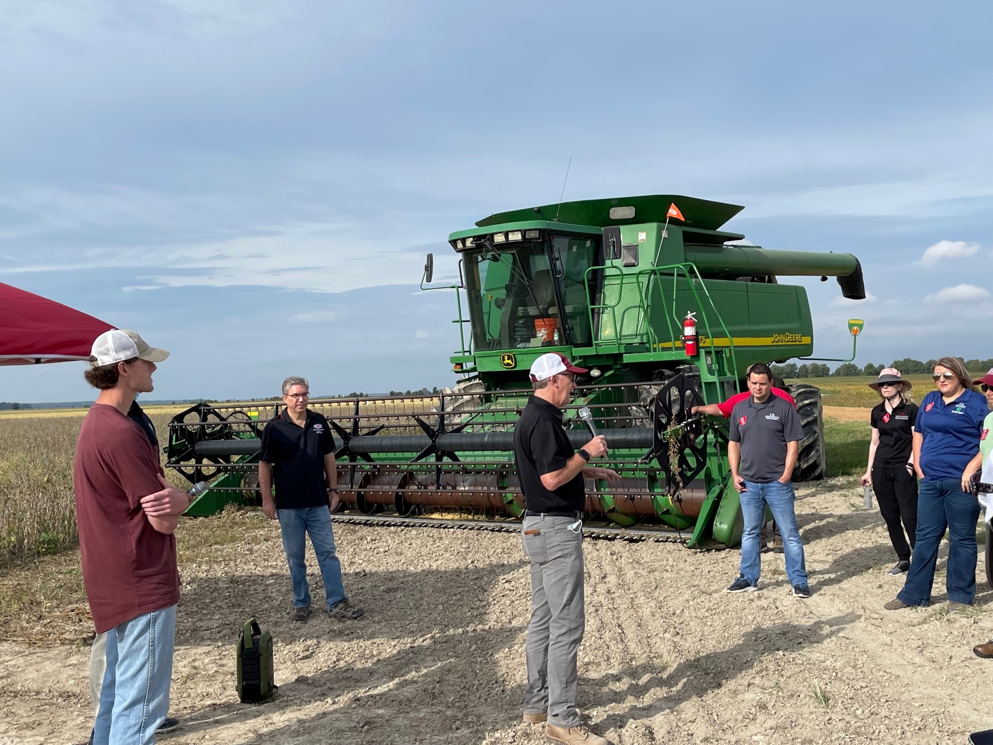 Dr. Tim Burcham provides an overview of the Northeast Rice Research and Extension Center for members of the iLead class.