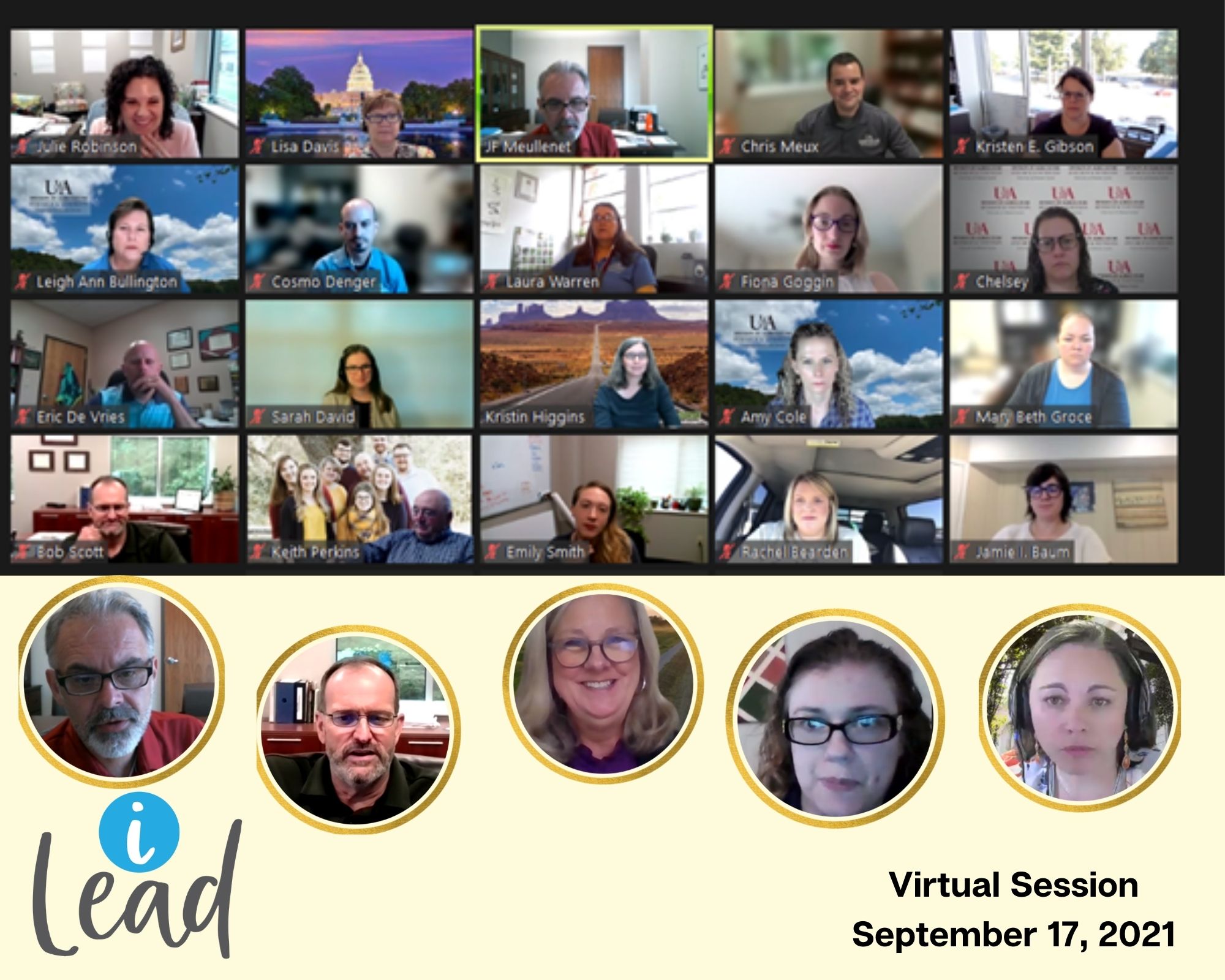 Photo collage of iLEAD Virtual Session
