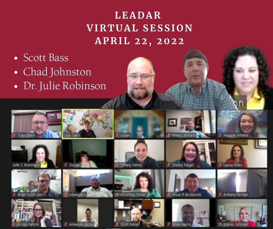 Screenshots of LeadAR virtual session on disaster preparedness and board service