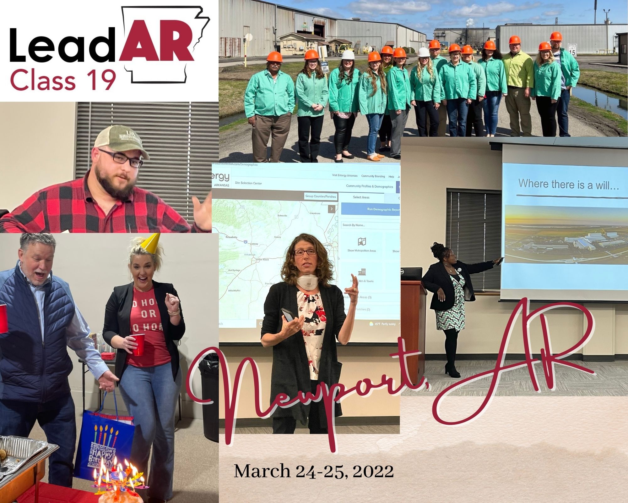 Photo collage of LeadAR seminar in Newport, AR