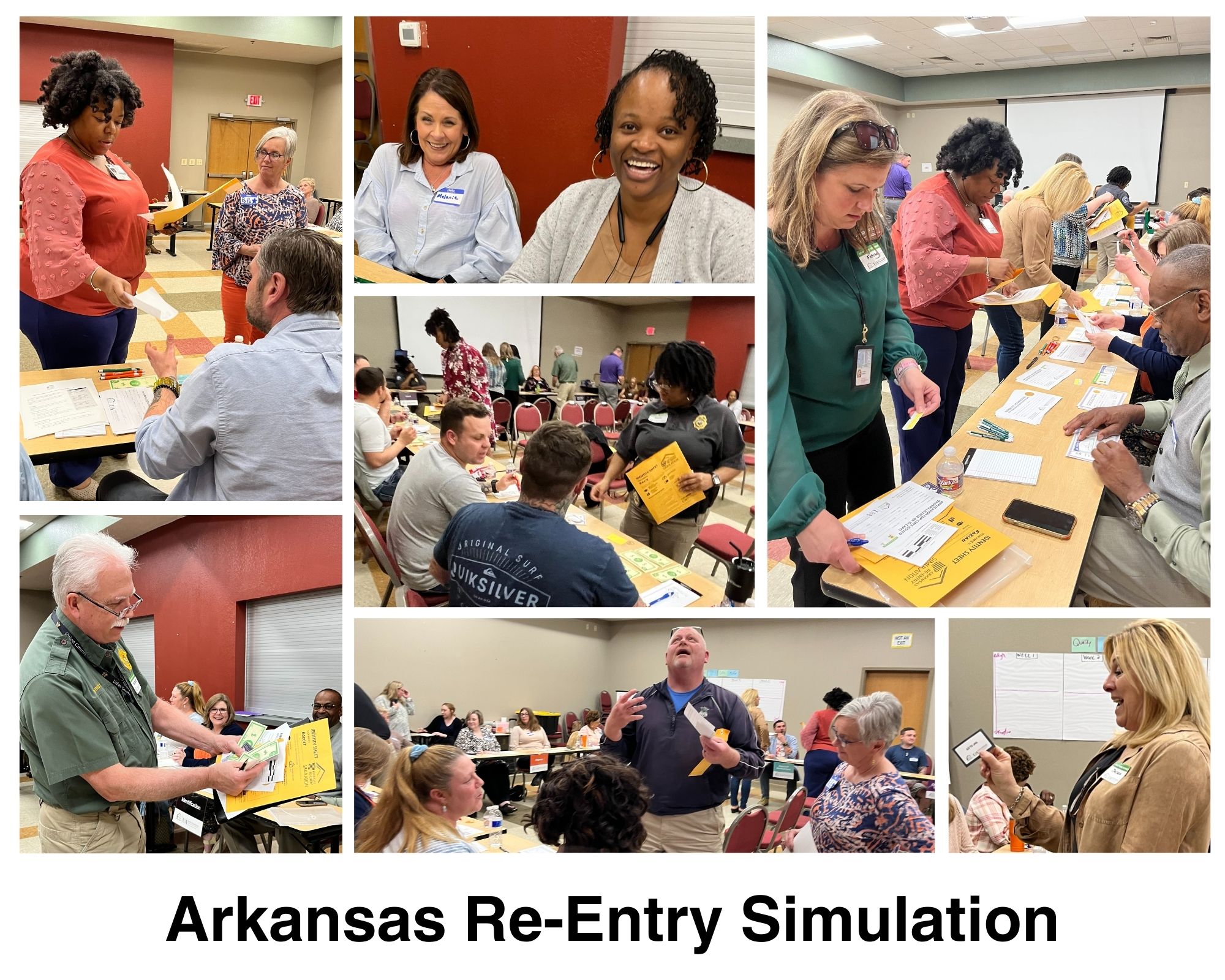 Photo collage of Arkansas Re-Entry Simulation in 2023