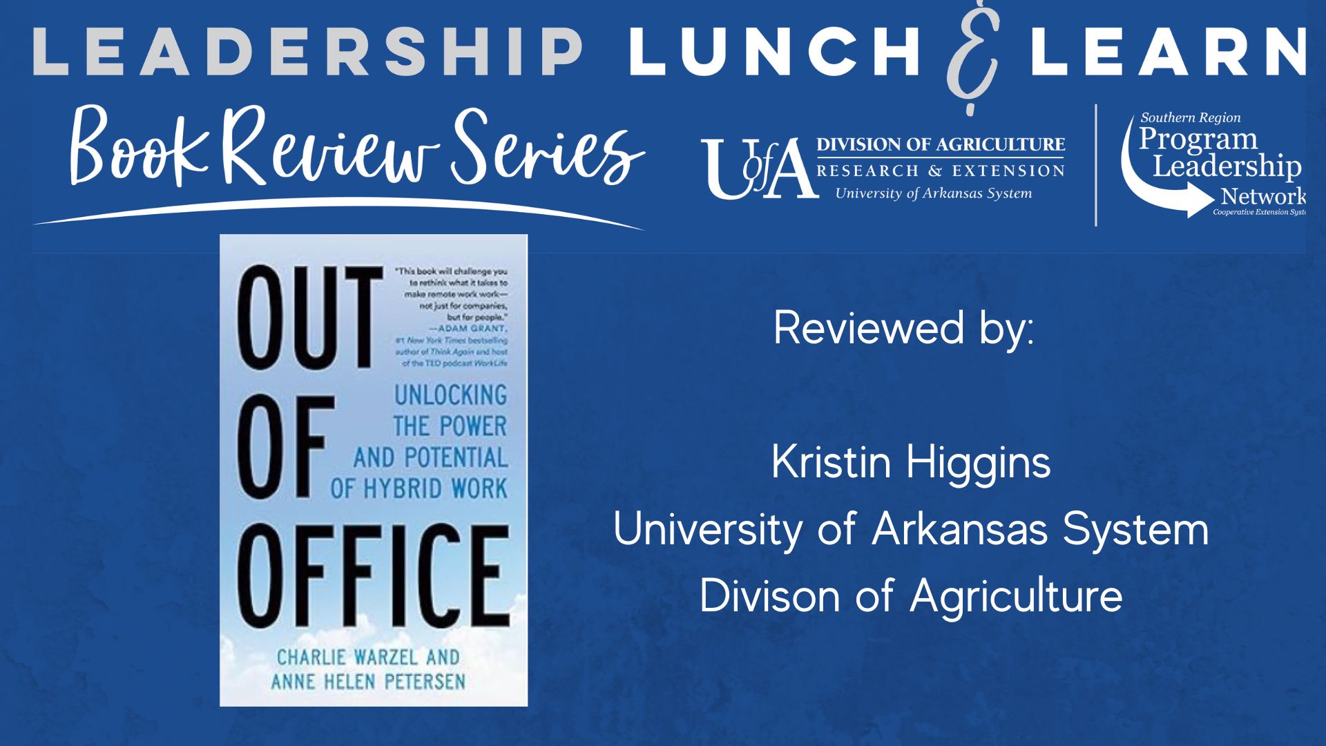 Out of Office book review first slide