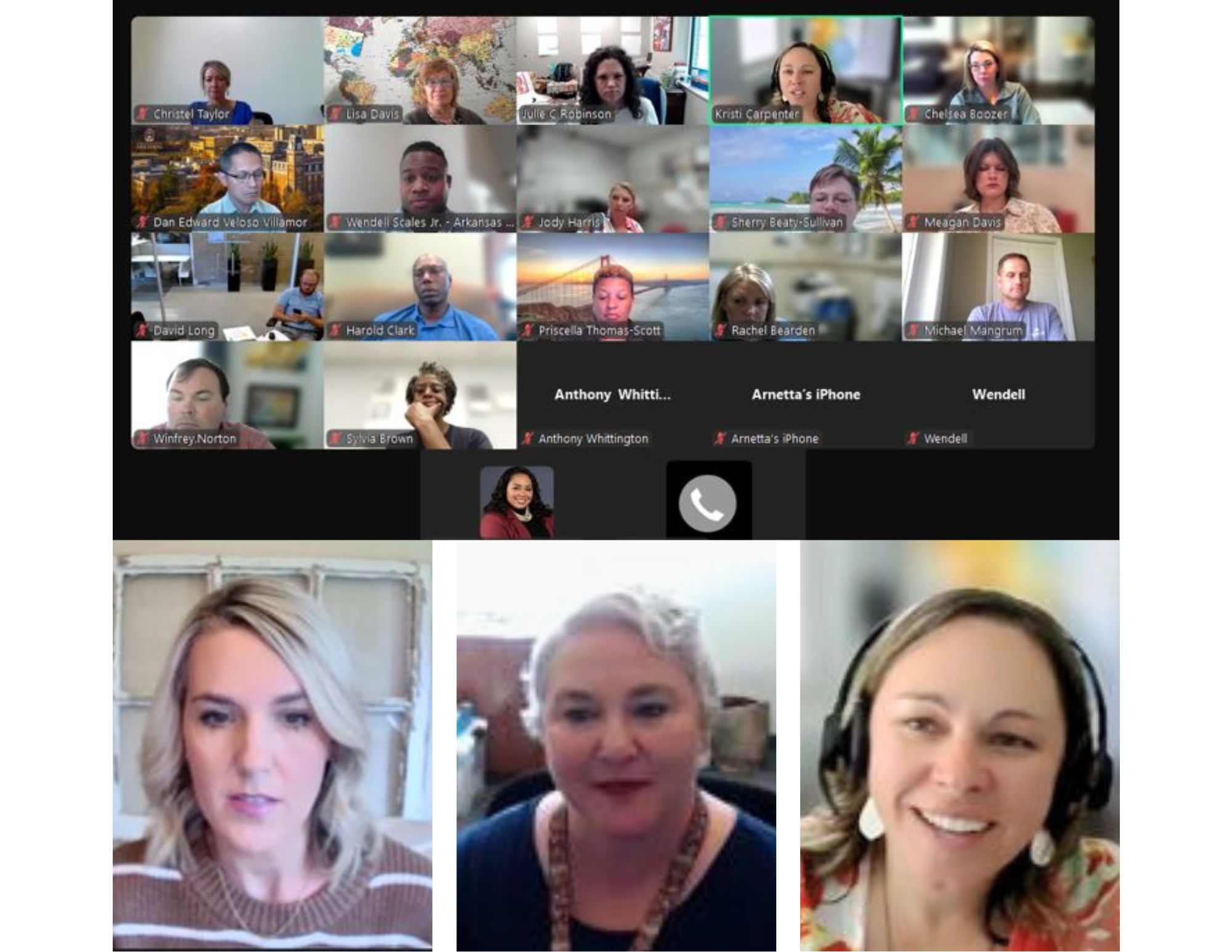 Photo collage of LeadAR virtual seminar