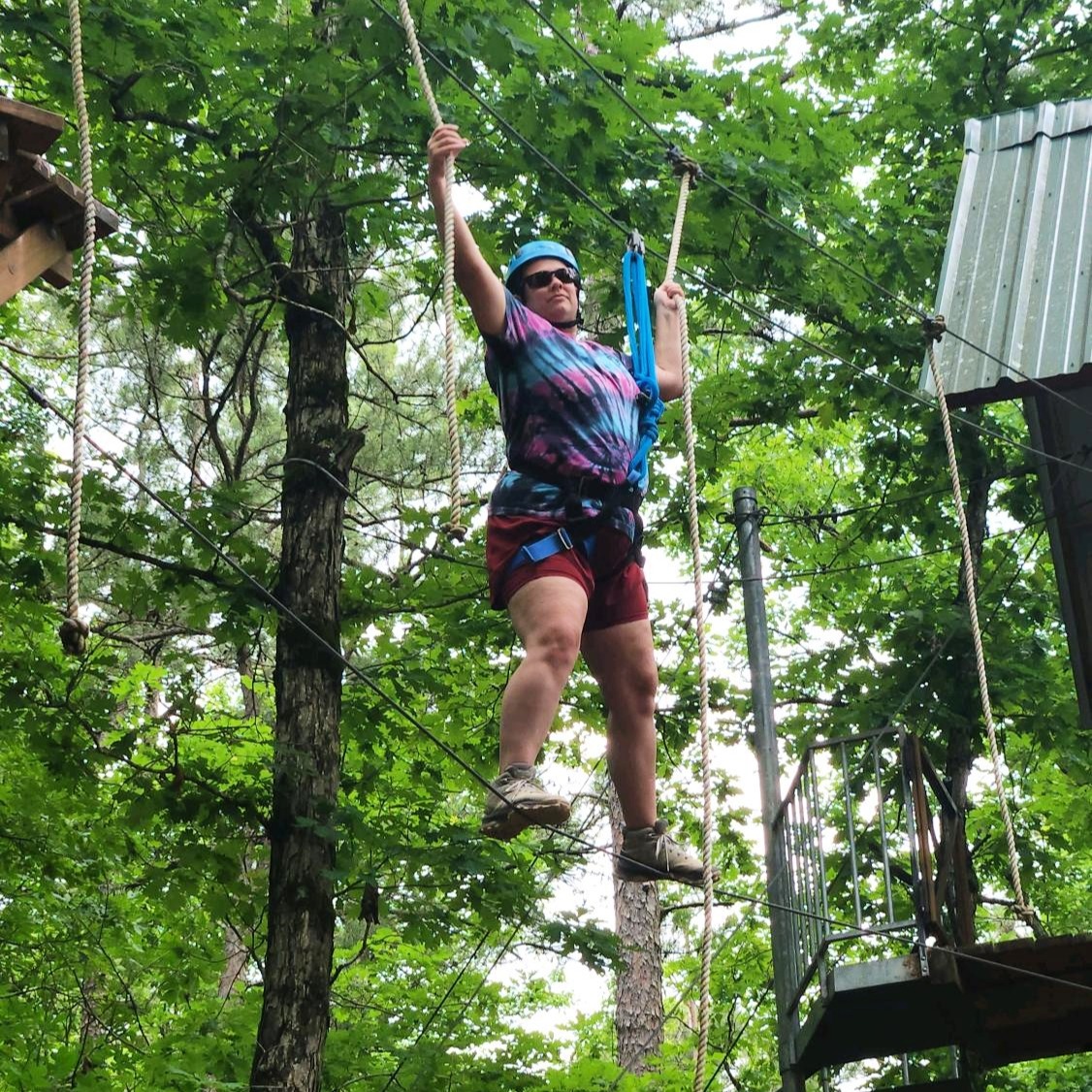 LeadAR Class 21 member walking the high ropes