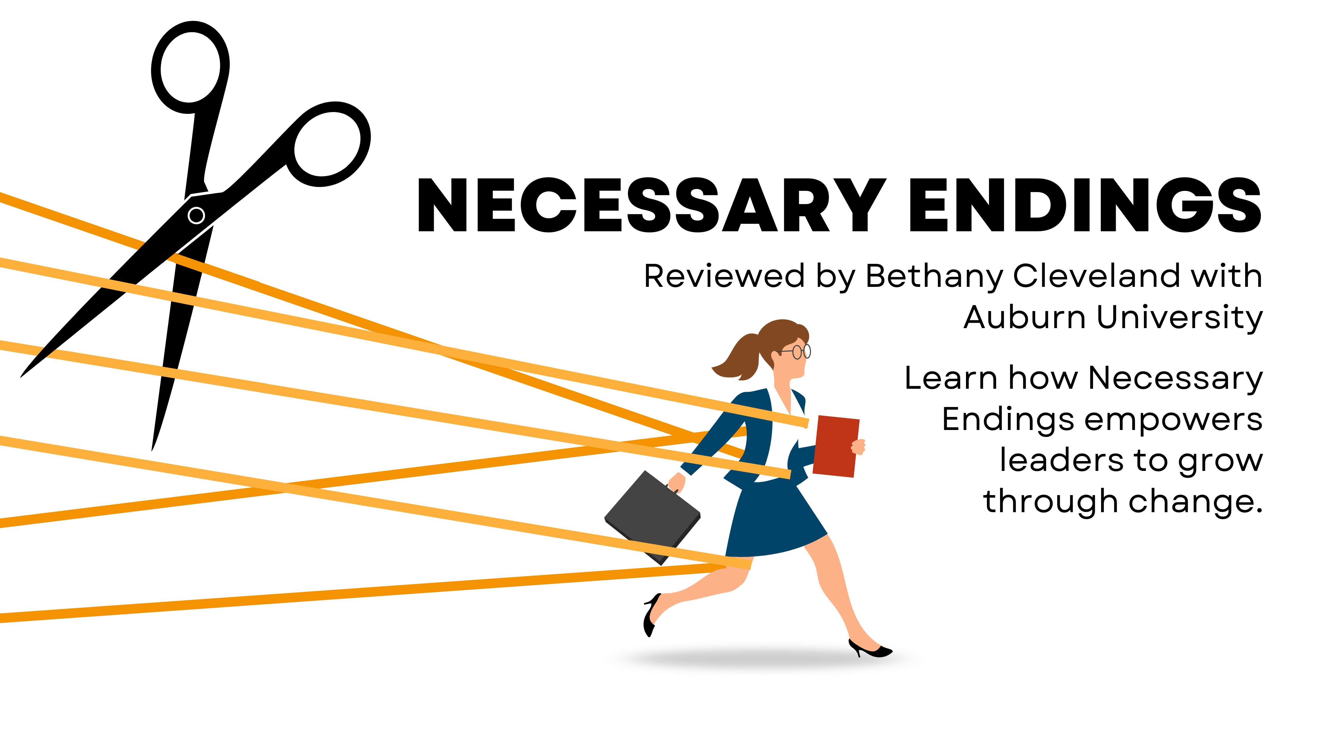 Woman dressed in professional clothes being held back by strings. The title of the book and name of the reviewer appears in the graphic.