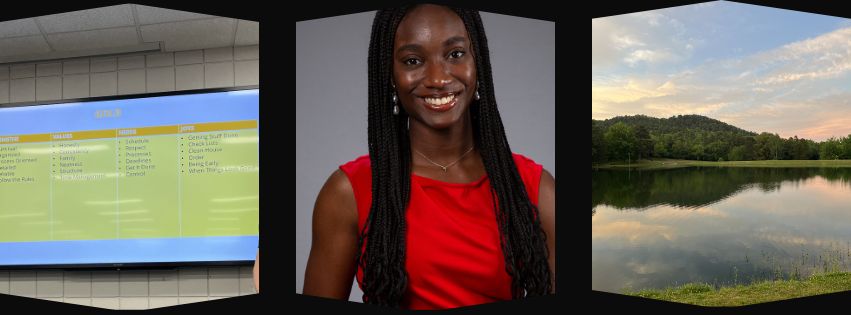 ESP Intern post Trinity Foster headshot and two scenic pix