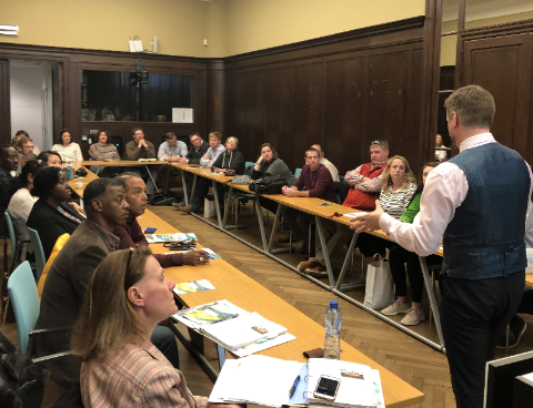 LeadAR Class 18 met with David Lamb of the European Rural Development Network in Brussels, Belgium while on their International Study Tour to The Netherlands and Belgium.