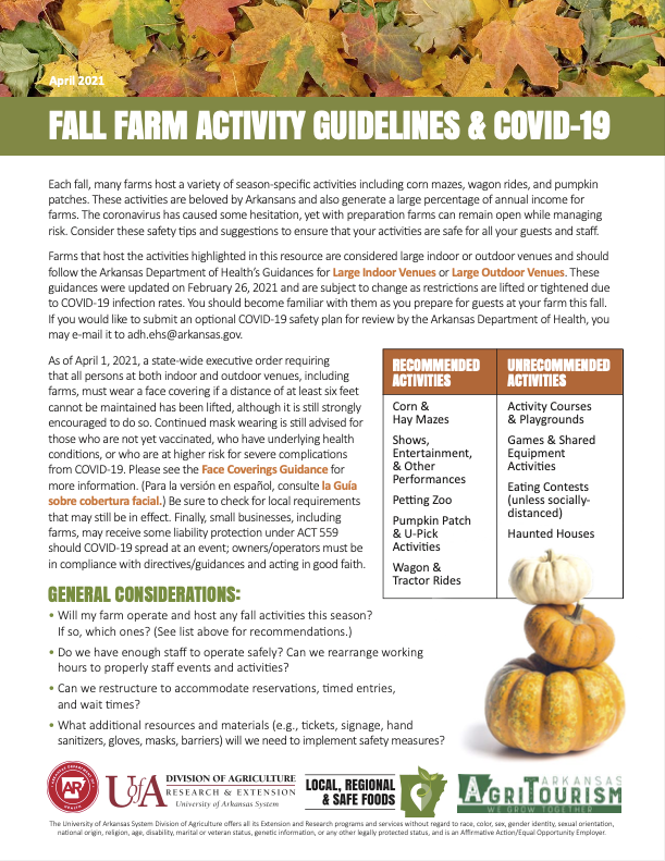 Fall Farm Activity Guidance & COVID-19