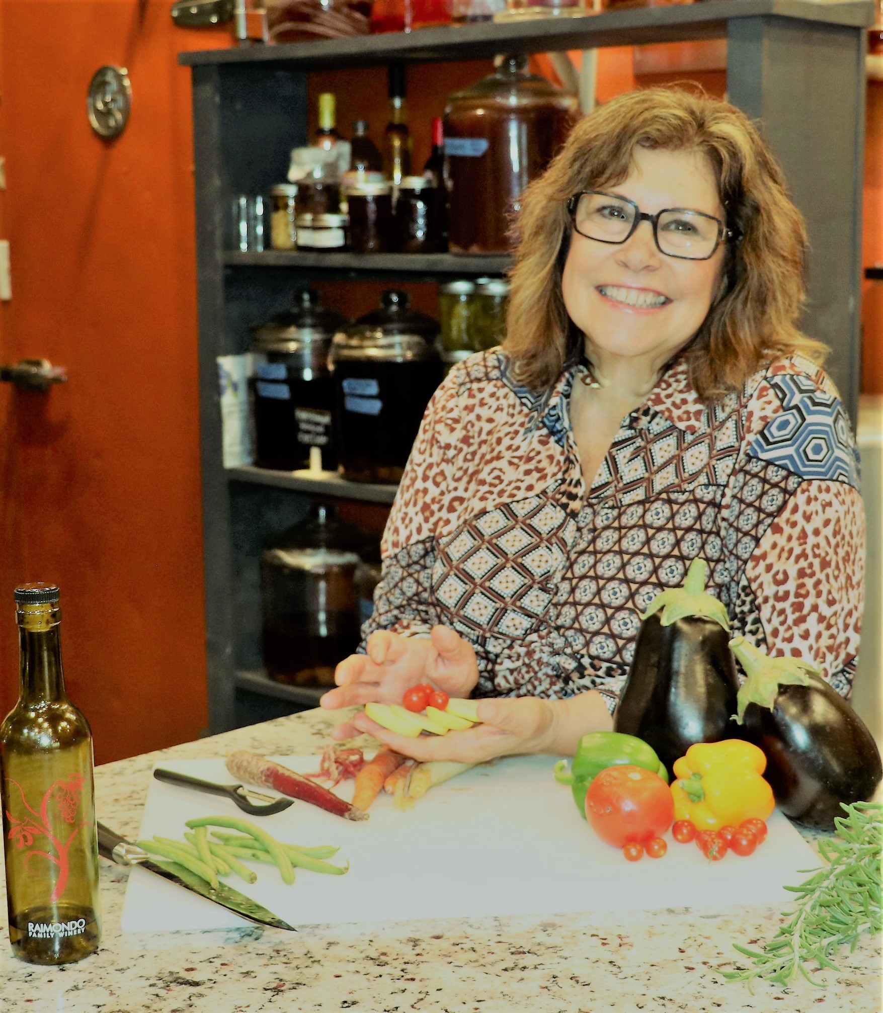 Margie in kitchen.