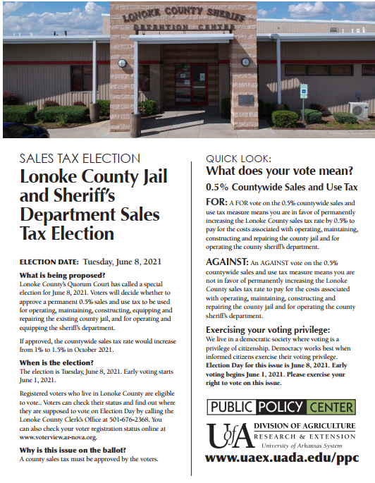 Lonoke County 2021 Election Fact Sheet