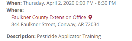 Calendar locations are hyperlinked