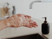 Woman washing hands