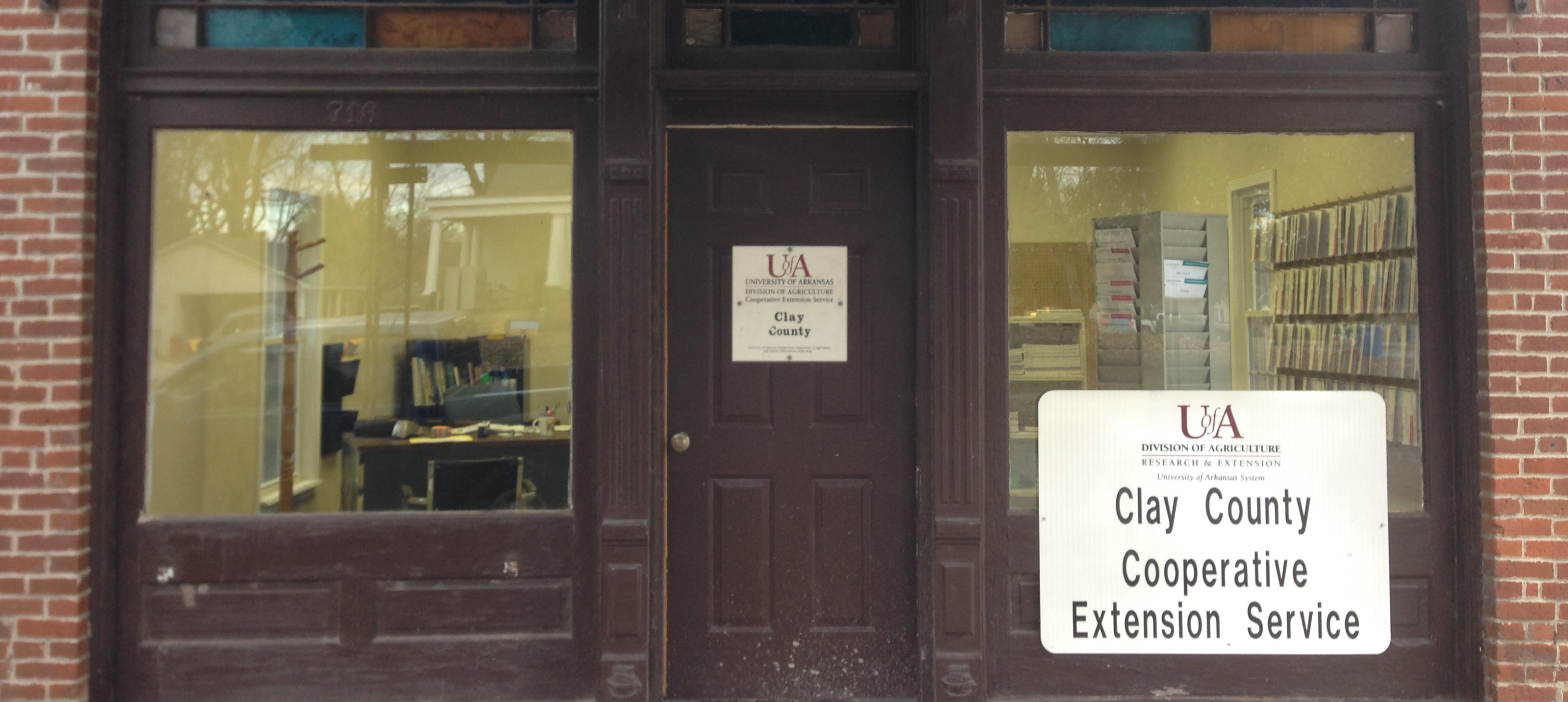 Corning, Arkansas Extension Office front door and window