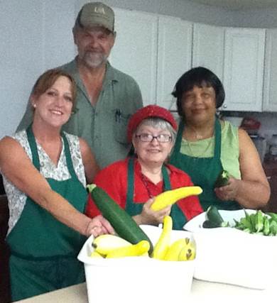 Community garden produce delivered to senior center.