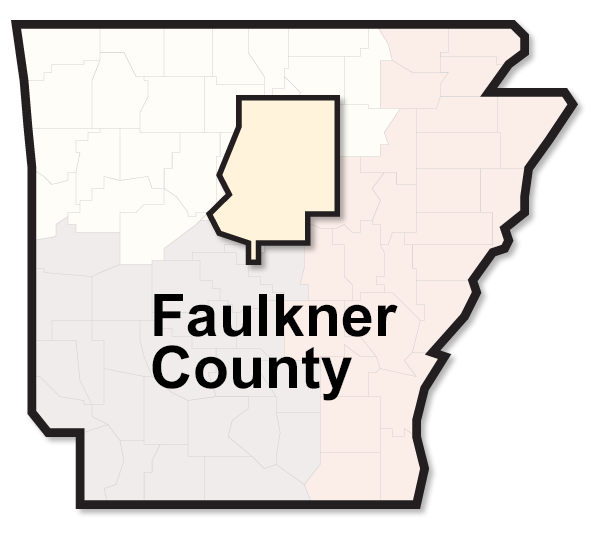 Faulkner County map