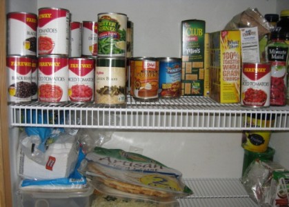 Items in a kitchen pantry