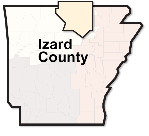 Izard county map