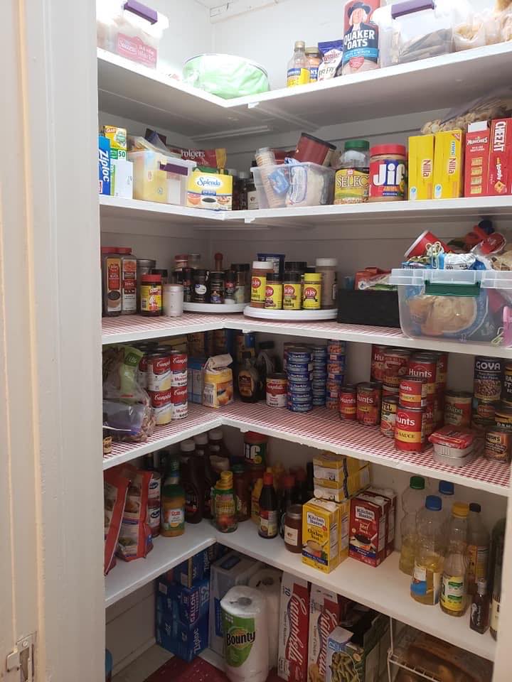 corner pantry filled with nonperishable foods