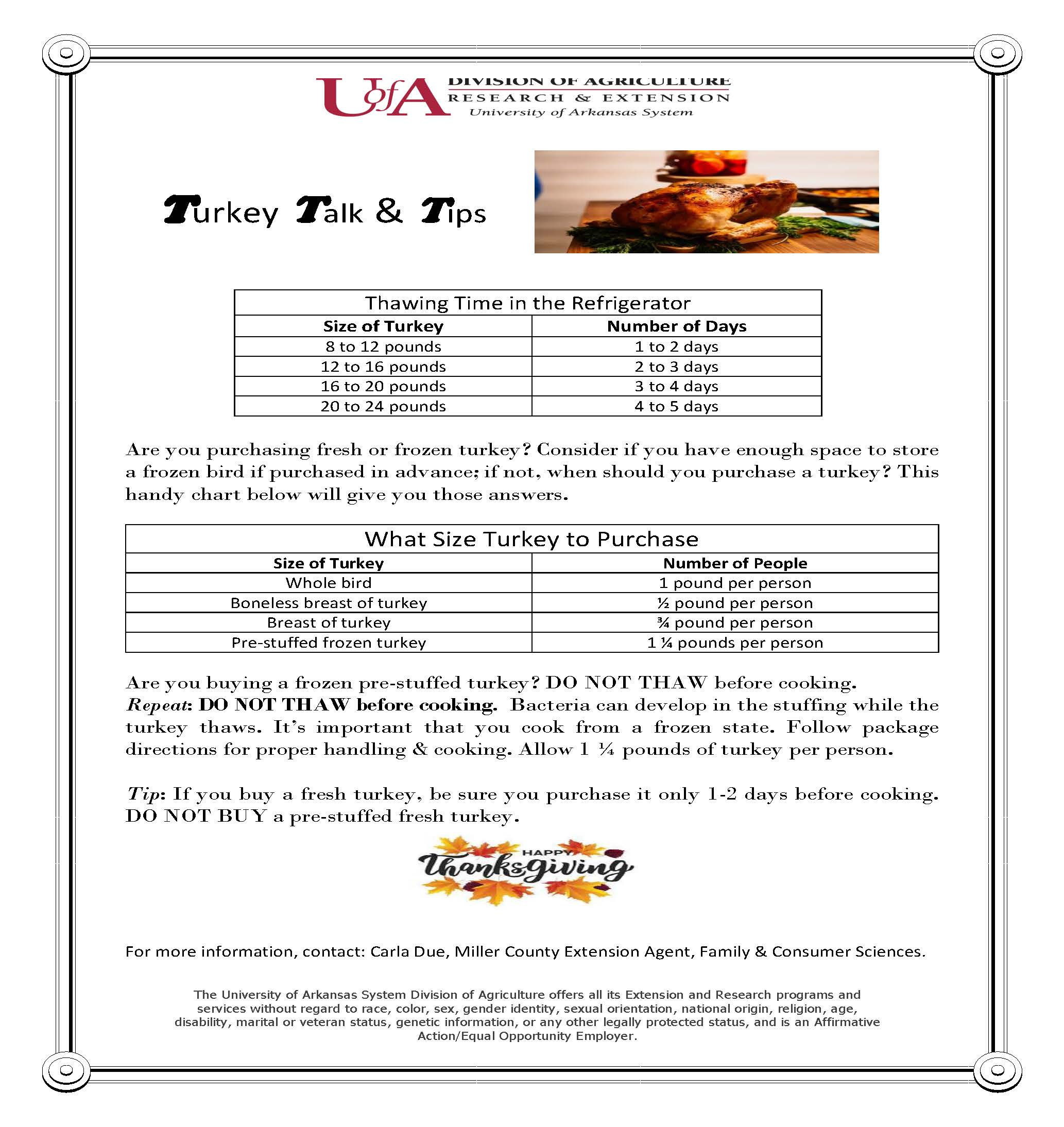 Turkey Talk & Tips