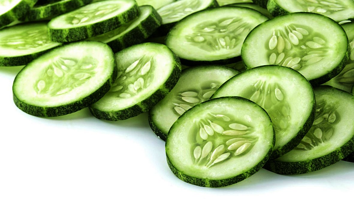 sliced cucumbers with peel