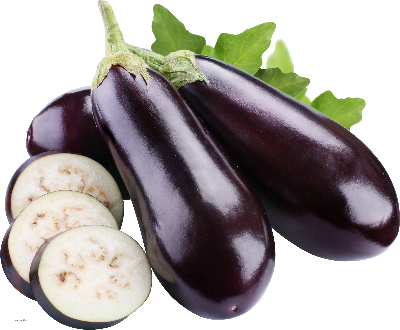 purple eggplants with a few slices