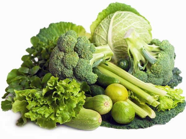 green vegetables - broccoli, lettuce, cabbage, asparagus, green peas
