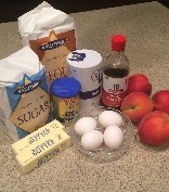 ingredients for peach bundt cake